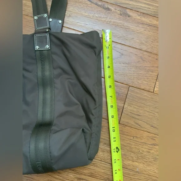 Longchamp Brown Nylon Tote with Brown Leather Square Label - Picture 5 of 10